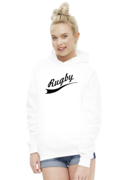 Bluza z kapturem Rugby v2 biała/szara damska
