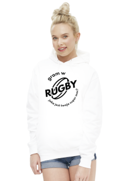 Bluza z kapturem Gram w rugby v2 biała/szara damska