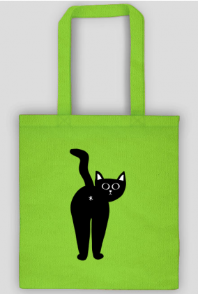 eco torba z nadrukiem czarny kot