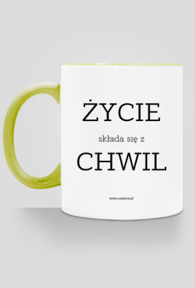 Uważny kubek - Życie składa się z chwil - Kolor