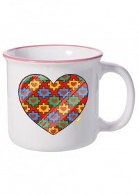 Garnuszek ceramiczny - Serce z puzzli