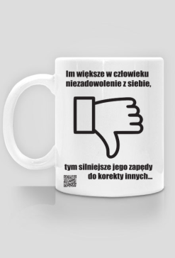 Niezadowolenie kubek biały lewy