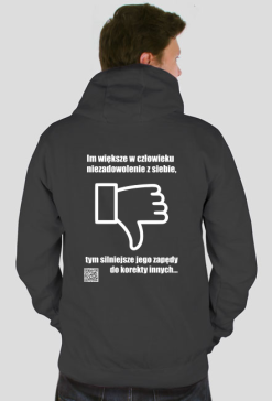 Niezadowolenie w. kangurka męska z 2kolorowym kapturem długi rękaw plecy