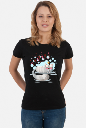 Koszulka damska- Bąbelkowy kot