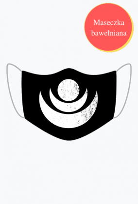 czarno biała maseczkaz nadrukiem