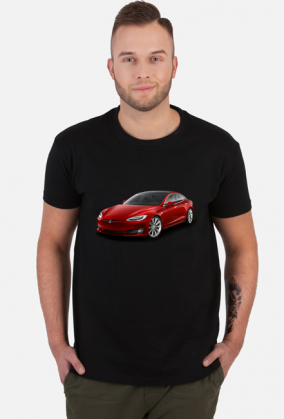 Tesla Model S koszulka męska