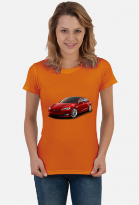 Tesla Model S koszulka damska