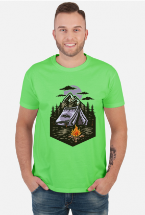 Koszulka męska górska- BIWAK W GÓRACH Góry, mountains