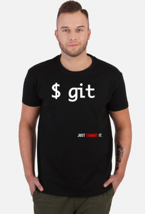 T-shirt "git just commit it" red