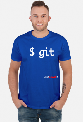 T-shirt "git just commit it" red