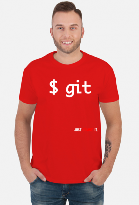 T-shirt "git just commit it" red