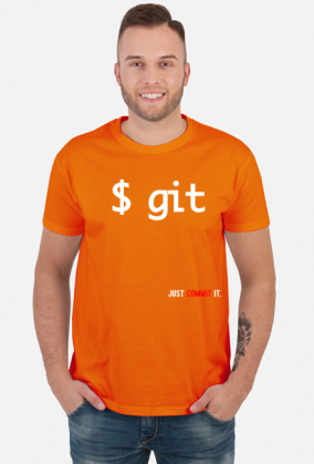 T-shirt "git just commit it" red