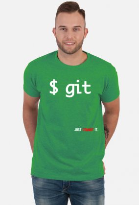 T-shirt "git just commit it" red