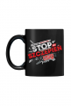 Kubek czarny stop przymusowi szczepień