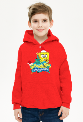 BLUZA Z KAPTUREM CHŁOPIĘCA ' SPONGEBOB KANCIASTOPORTY ŚWIĘTA' HIT!