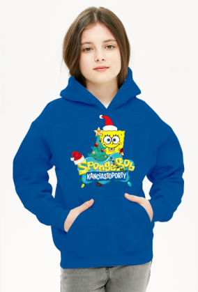 BLUZA Z KAPTUREM DLA DZIEWCZYNKI "" SPONGEBOB KANCIASTOPORTY - ŚWIĘTA "" HIT!