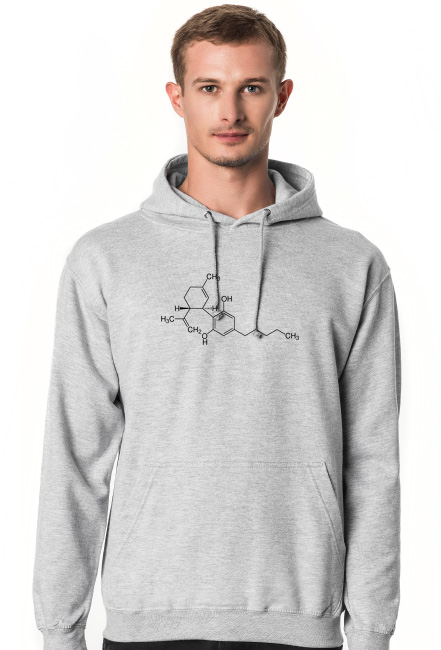 Grey Hoodie THC SmokingWeed