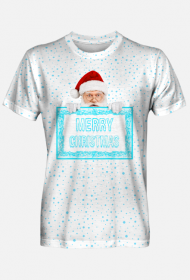 Merry Christmas ice text Santa Claus