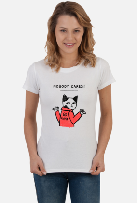 Nobody Cares Cat - koszulka damska