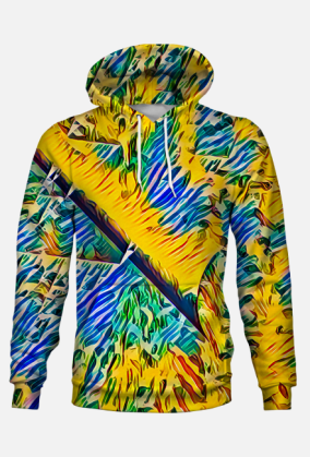 Bluza żółto - niebieska 3D Abstrakt