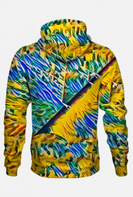 Bluza żółto - niebieska 3D Abstrakt