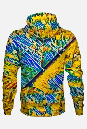 Bluza żółto - niebieska 3D Abstrakt