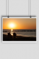 Zachód słońca, plaża, Mielno Unieście, A2 Plakat [blacograf]