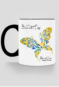 Kubek z motylami/ 3 języki