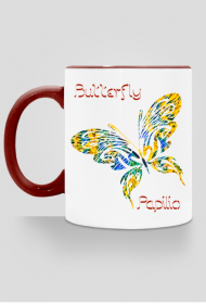 Kubek z motylami/ 3 języki