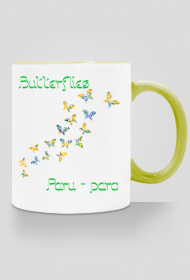 Kubek z motylami/ 3 języki