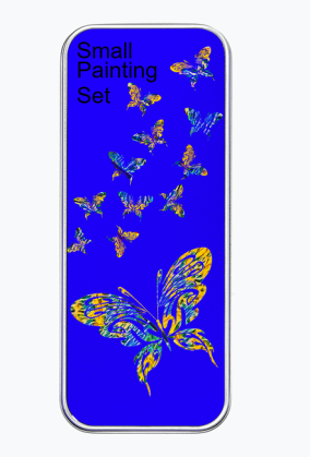 Metalowy piórnik  z rojem motyli