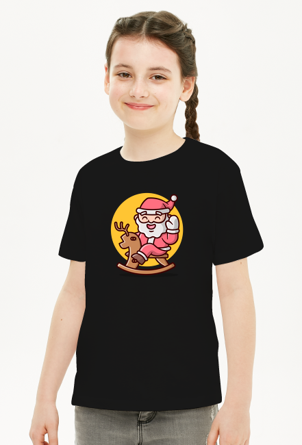 Koszulka Dziewczęca - Szczęśliwy Mikołaj