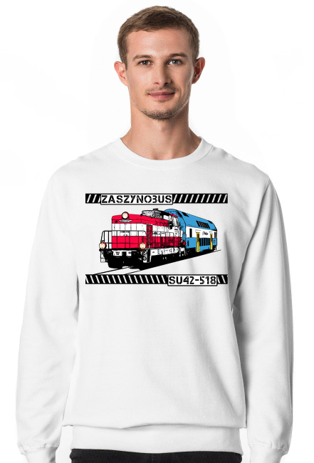 "Zaszynobus" SU42 - bluza męska biała