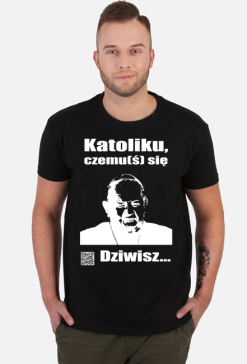 Katolik Ryba w. podkoszulek męski krótki rękaw  dwustronny