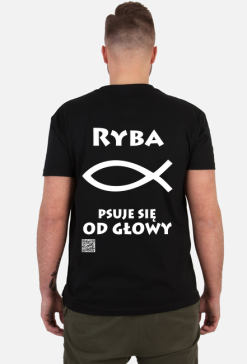 Katolik Ryba w. podkoszulek męski krótki rękaw  dwustronny