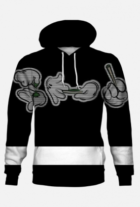 ROLL YOUR WEED BLUZA Z KAPTUREM FULLPRINT