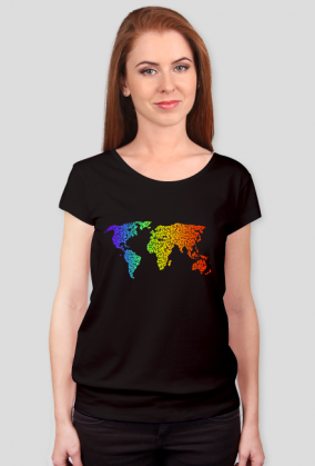 Mapa świata rainbow world map tęcza