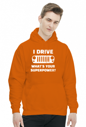 I Drive What's your Superpower? JEEP Wrangler JK Grill, Bluza z kapturem męska