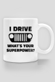 I Drive What's your Superpower? JEEP Wrangler TJ Grill, Kubek do kawy, herbaty