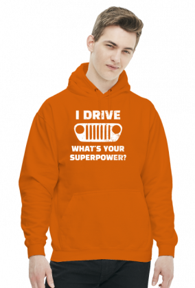 I Drive What's your Superpower? JEEP Wrangler TJ Grill, Bluza z kapturem męska