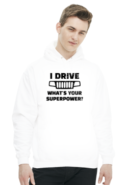 I Drive What's your Superpower? JEEP Grand Cherokee WJ Grill, Bluza z kapturem męska