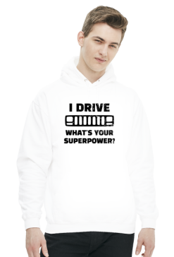 I Drive What's your Superpower? JEEP Cherokee XJ Grill, Bluza z kapturem męska