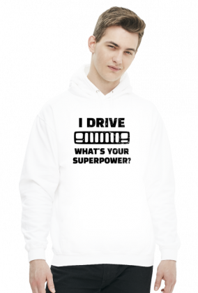 I Drive What's your Superpower? JEEP Cherokee XJ Grill, Bluza z kapturem męska