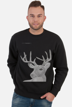 BLUZA MĘSKA CZARNA JELEŃ