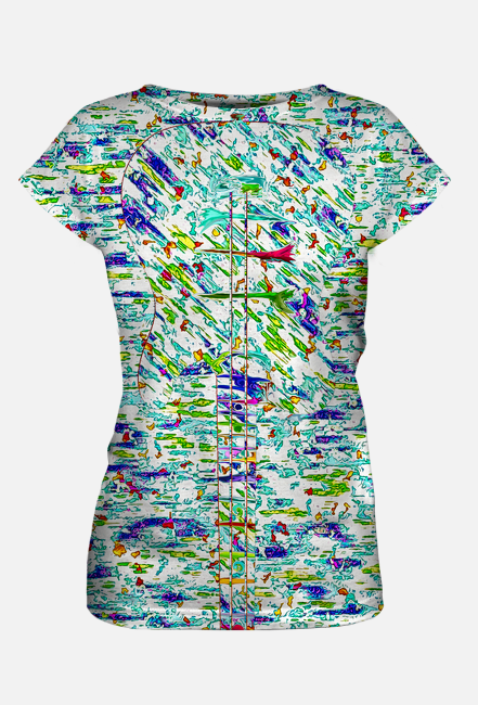 Koszulka damska "Zdarta farba z gitarą"