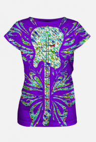 Koszulka damska "Malowane motyle z gitarą"