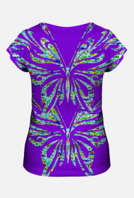 Koszulka damska "Malowane motyle z gitarą"