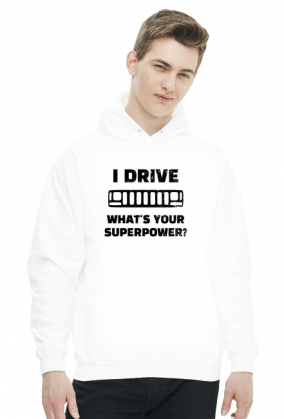 I Drive What's your Superpower? JEEP Grand Cherokee ZJ Grill, Bluza z kapturem męska