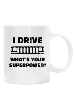 I Drive What's your Superpower? JEEP Grand Cherokee ZJ Grill, Kubek do kawy, herbaty