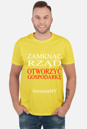 Koszulka - Zamknąć Rząd Otworzyć Gospodarkę - T-Shirt Multicolor